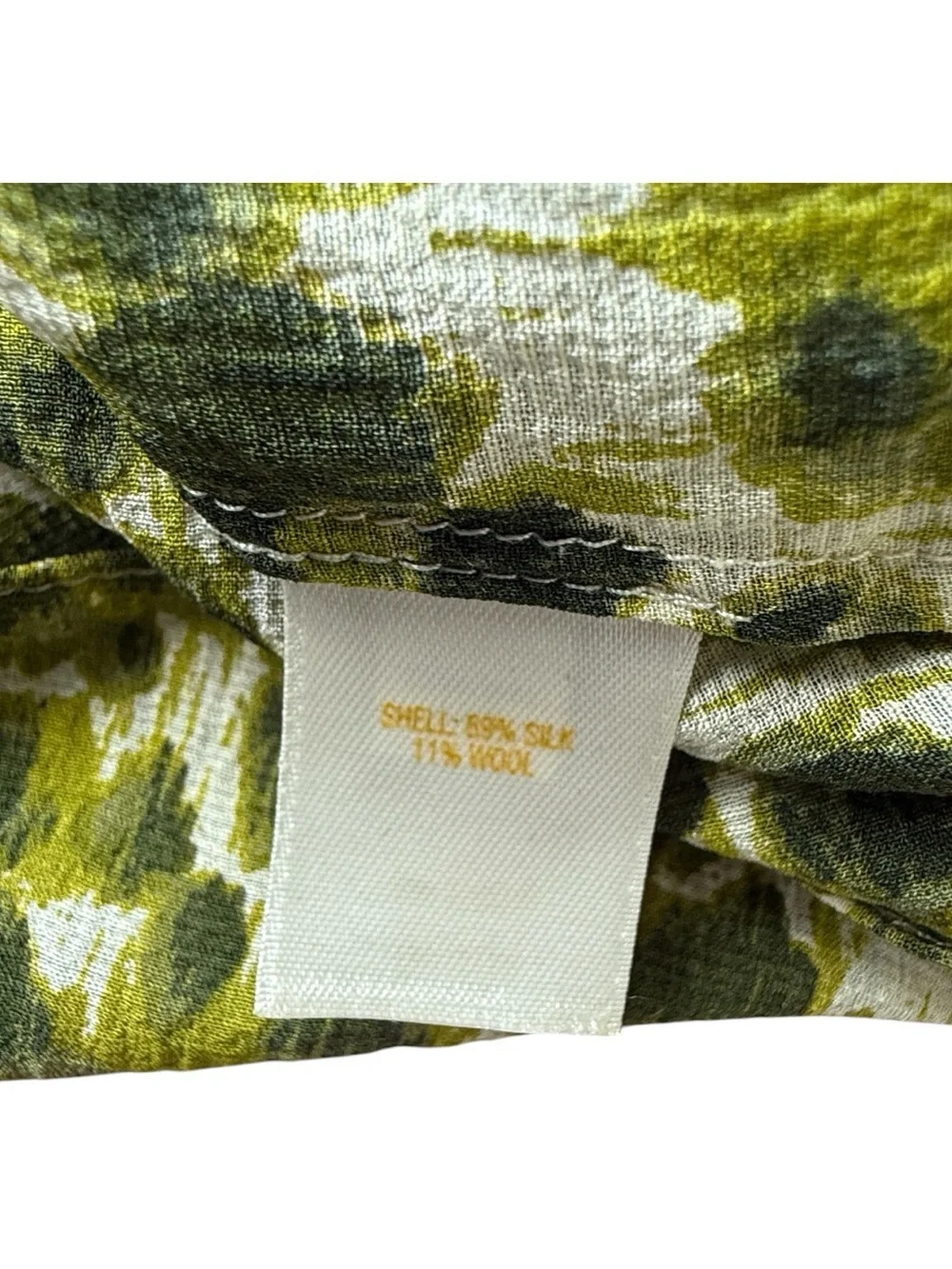 Kate Spade Silk Wool Leopard Print Ruffle Blouse Green Bow Top M Office Chic